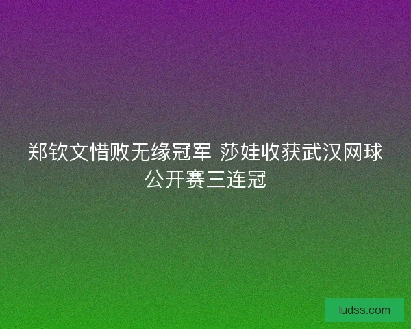 郑钦文惜败无缘冠军 莎娃收获武汉网球公开赛三连冠